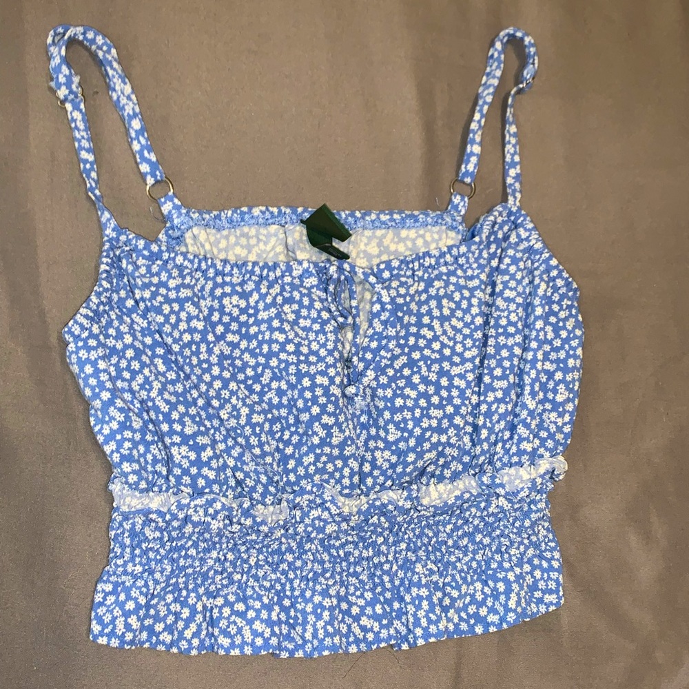 Blue floral croptop